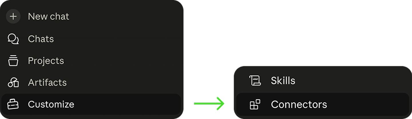 Customize → Connectors