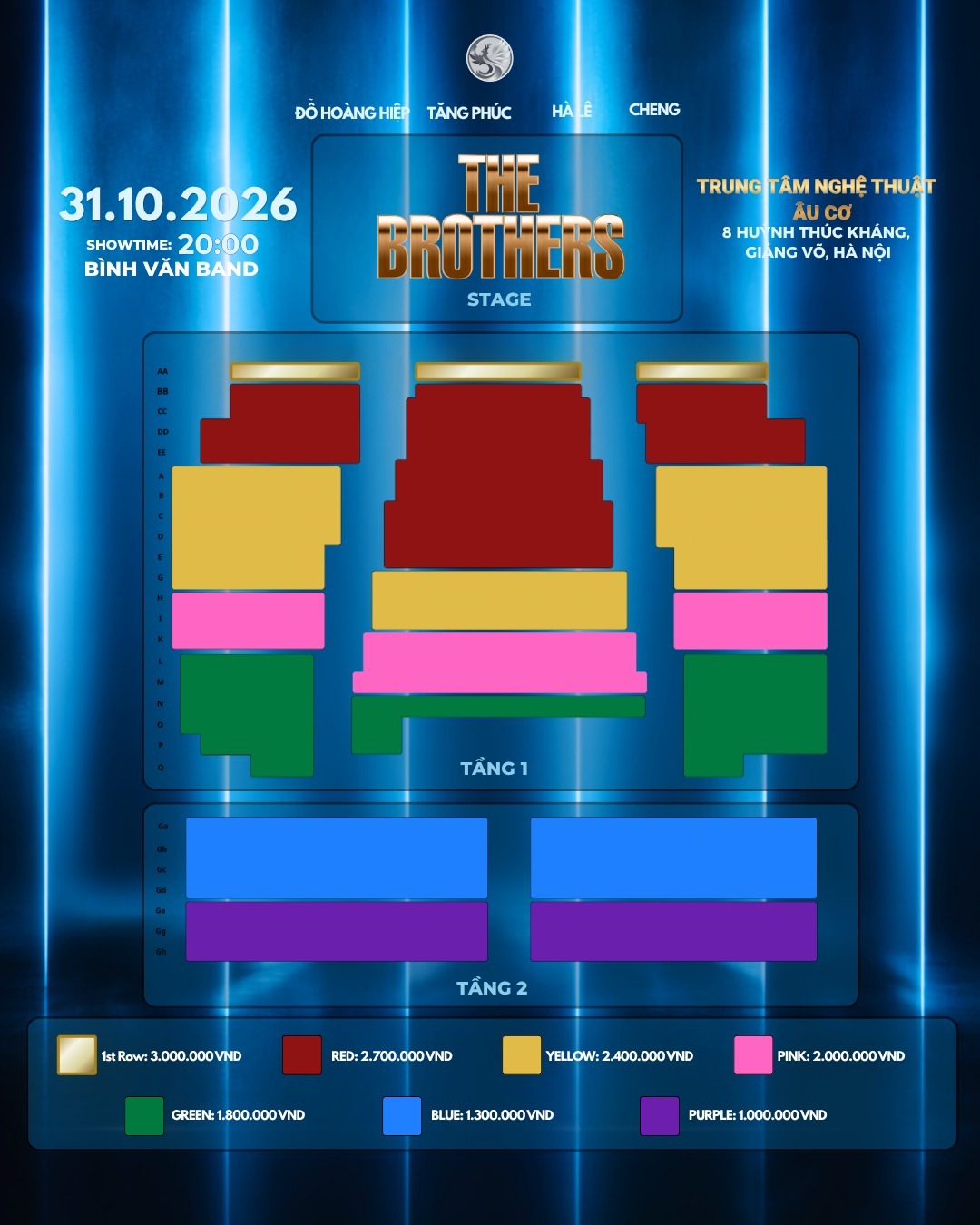 Cẩm nang đu THE BROTHERS Concert 31/10/2026 chi tiết từ A - Z 