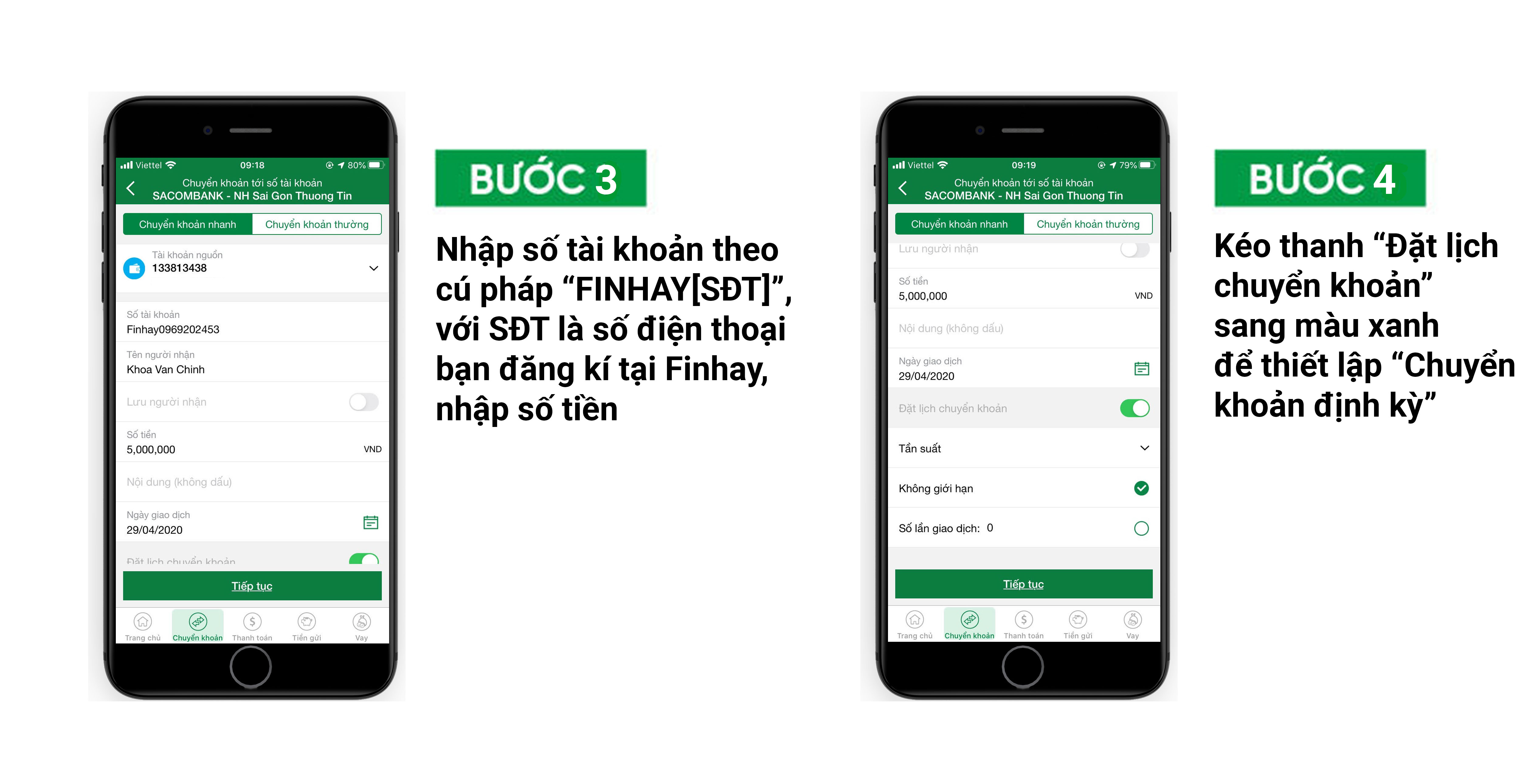 Hướng dẫn cài đặt Chuyển Tiền Định Kỳ tại ngân hàng  VP Bank