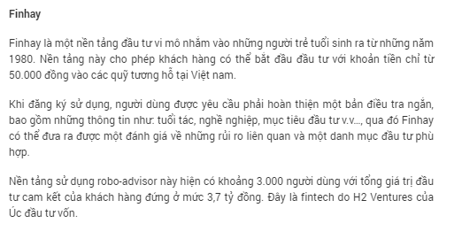 Báo chí nói gì về Finhay?