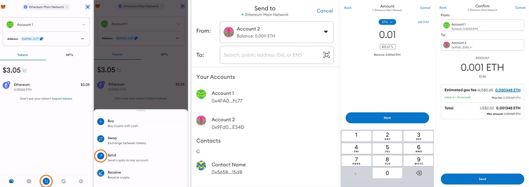 Cách gửi tiền trong ví Metamask