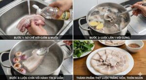 3 bước luộc thịt lợn không hôi 
