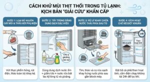 Cách khử mùi thịt thối trong tủ lạnh