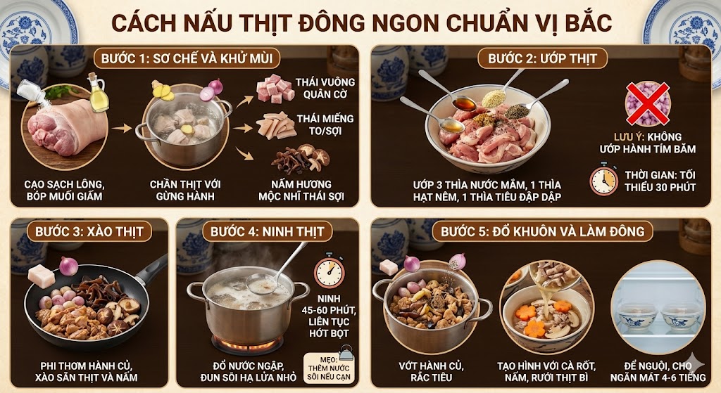 5 bước nấu thịt đông ngon 