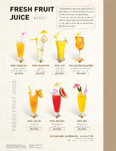 Menu nước Buffet King BBQ