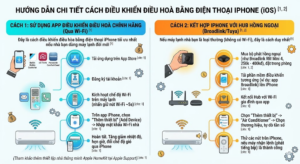 Hướng dẫn cách điều khiển điều hoà bằng điện thoại (iOS & Android) từ A – Z