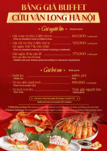 Buffet Cửu Vân Long - Bảng giá