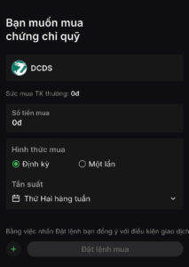 Mua chứng chỉ quỹ DCDS tại Finhay