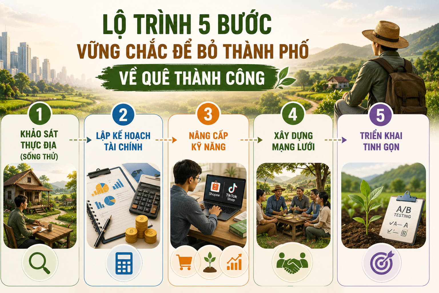 Bỏ phố về quê năm 2026: Cẩm nang lập nghiệp và lộ trình tài chính từ A-Z
