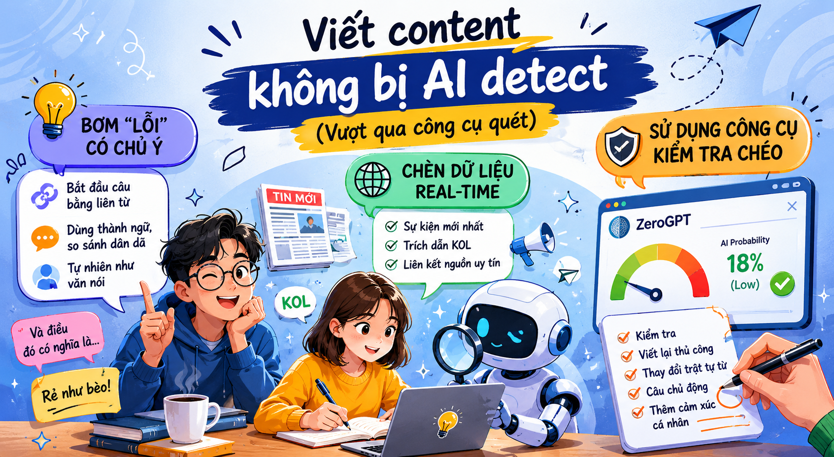 Hướng dẫn mẹo dùng ChatGPT không bị văn mẫu (Robotic): Viết content chuẩn Human