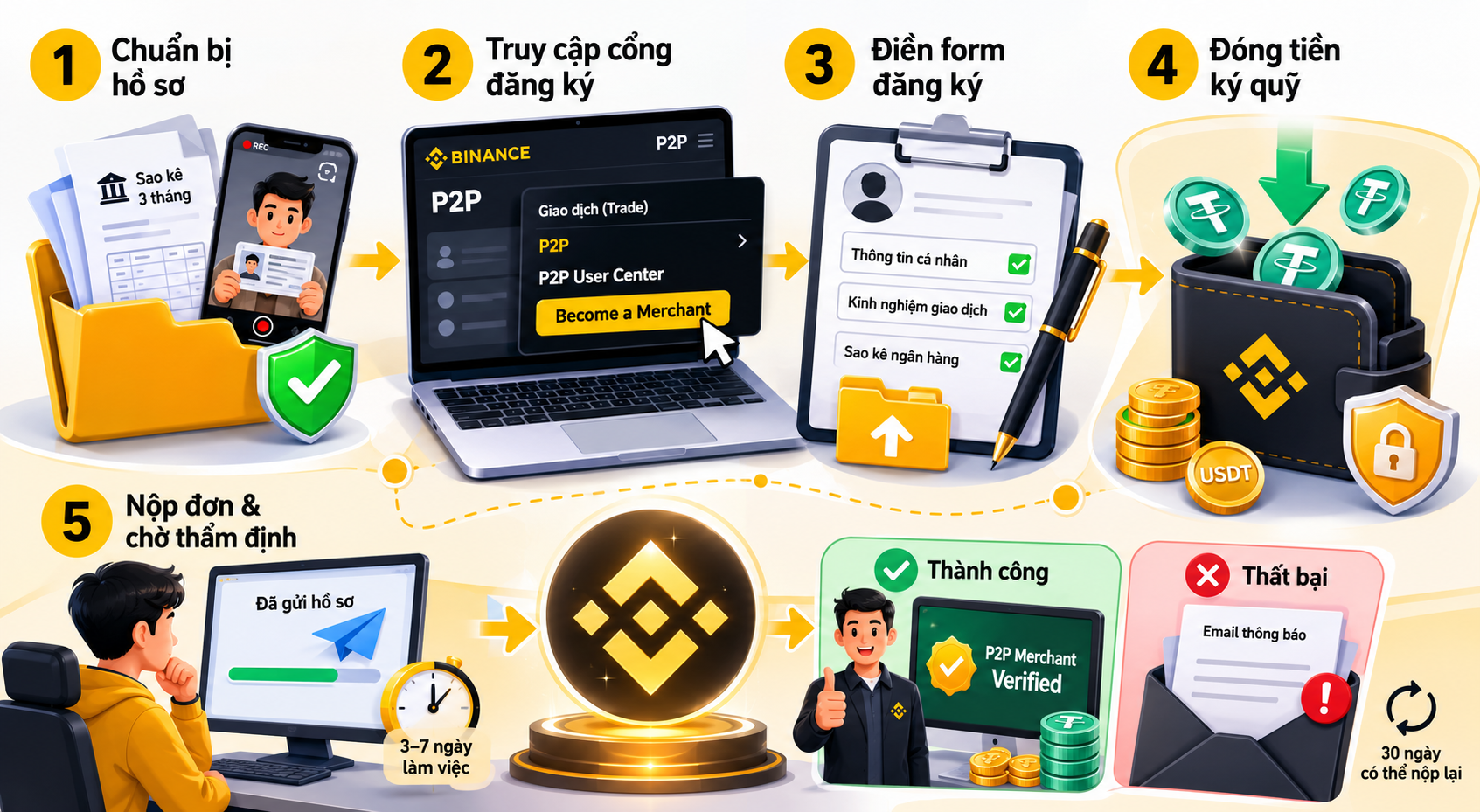 Hướng dẫn đăng ký thương nhân P2P Binance chi tiết từ A – Z