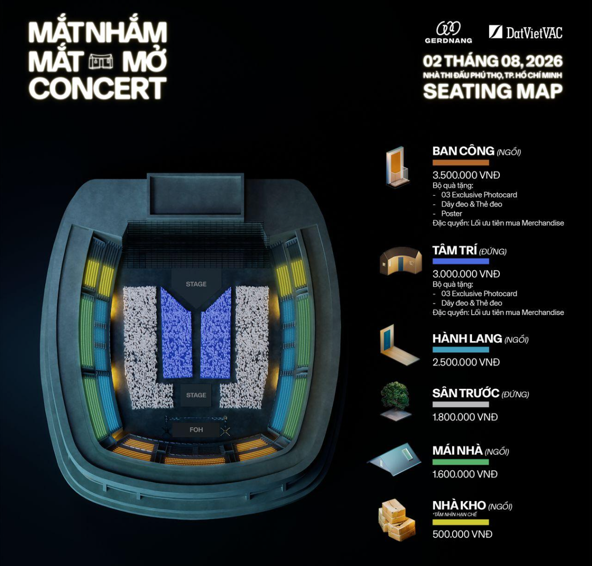 Cẩm nang “đu” MẮT NHẮM MẮT MỞ CONCERT DAY 2: Sơ đồ vé, luật check-in & Bí kíp “lên đồ” cháy phố