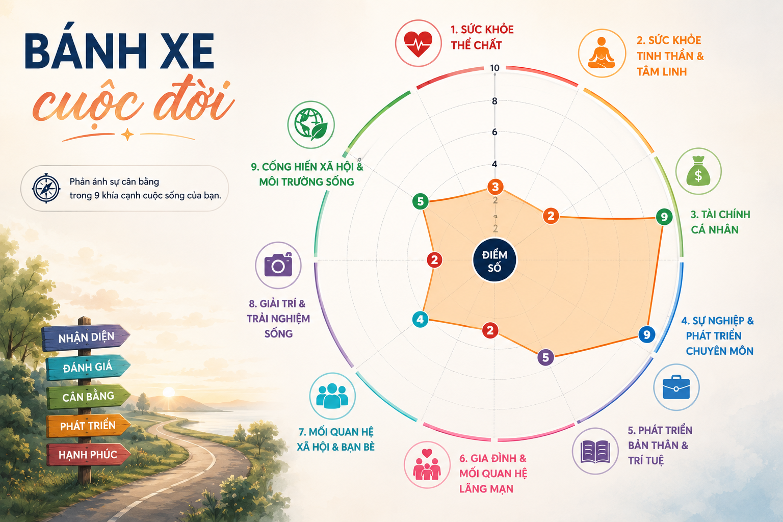 Bánh xe cuộc đời là gì? Cách lập mục tiêu theo bánh xe cuộc đời để làm chủ sự cân bằng và thịnh vượng