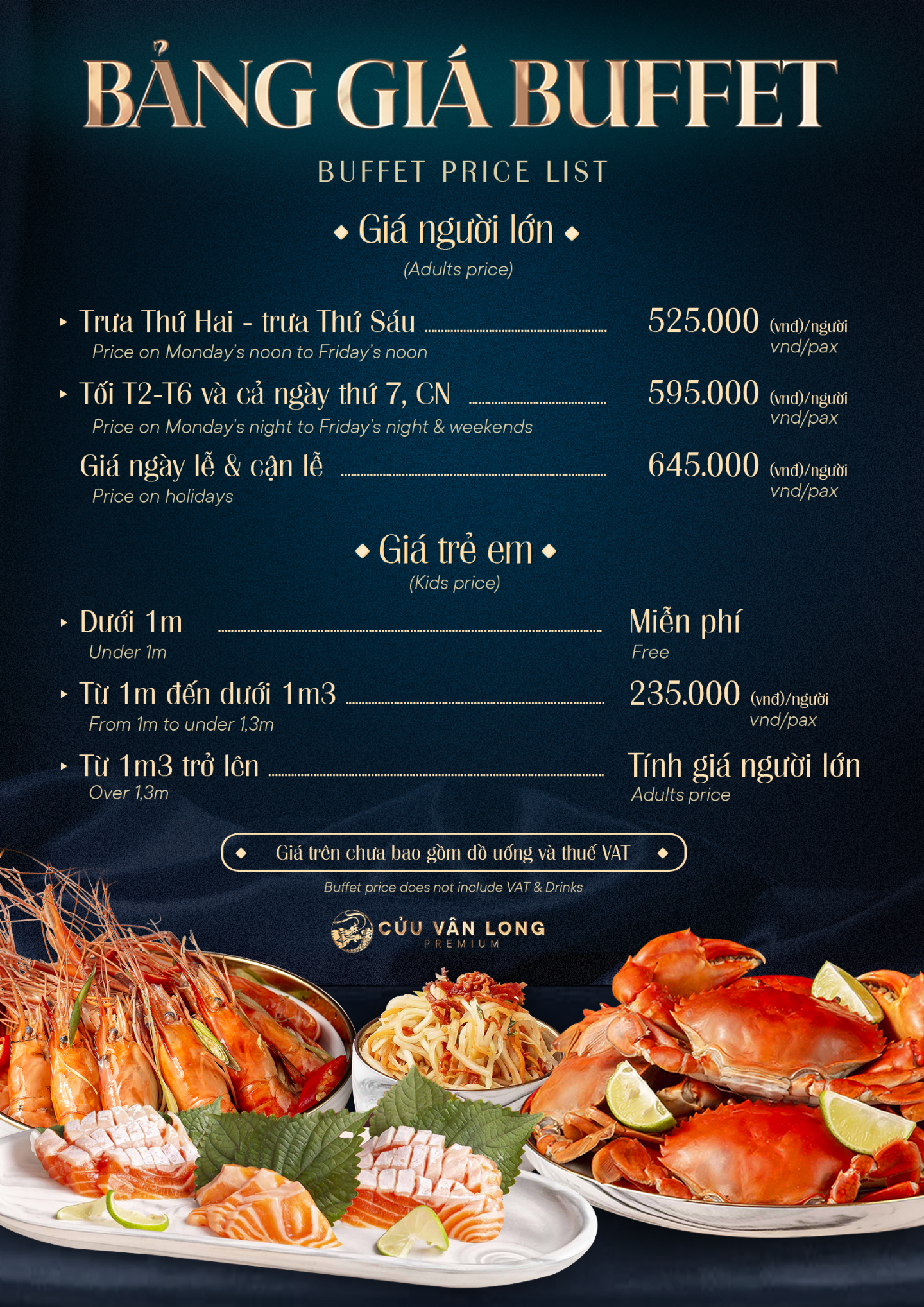 Review Buffet Cửu Vân Long: Menu, giá cả và kinh nghiệm thực tế 2026