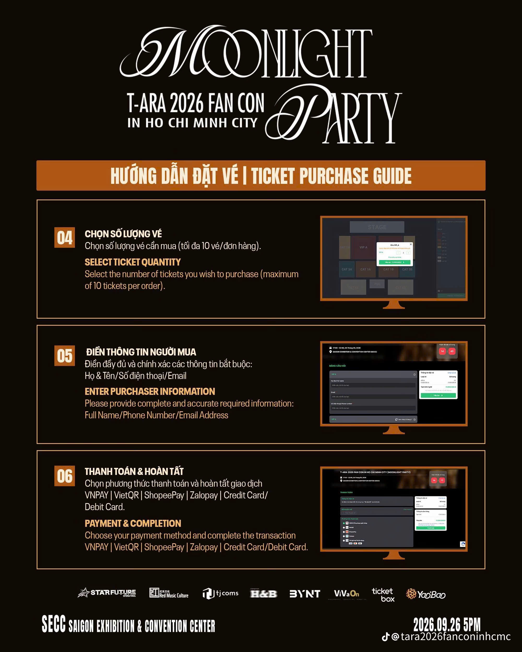 Cẩm nang đu T-ARA 2026 FAN CON ( Moonlight Party) 26/9/2026 chi tiết từ A-Z