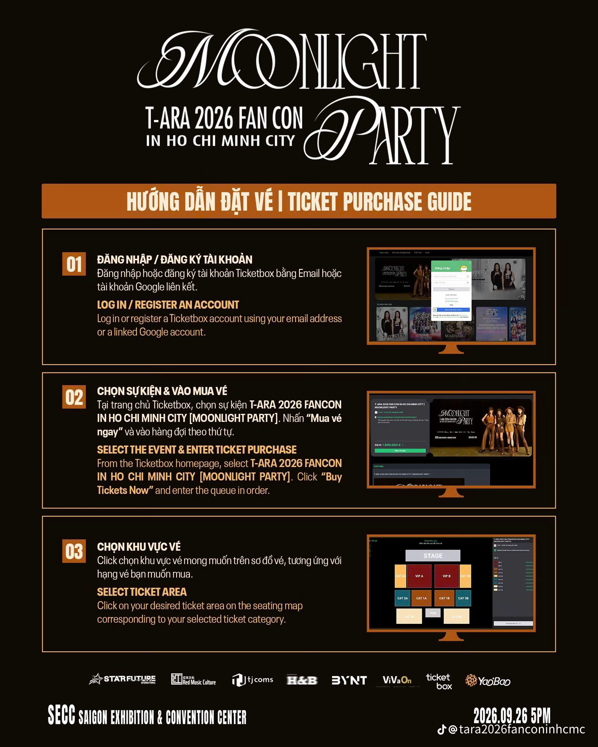 Cẩm nang đu T-ARA 2026 FAN CON ( Moonlight Party) 26/9/2026 chi tiết từ A-Z